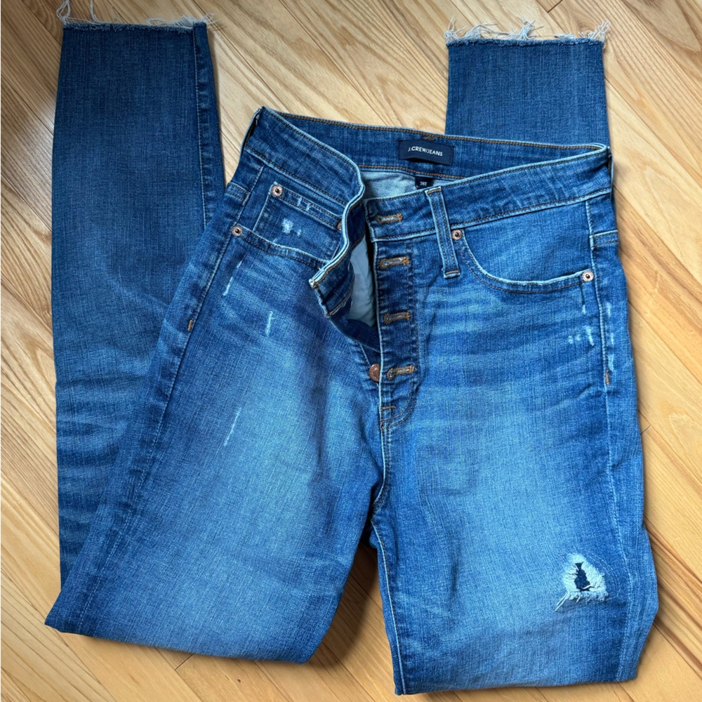J. Crew distressed curvy toothpick jeans 28T